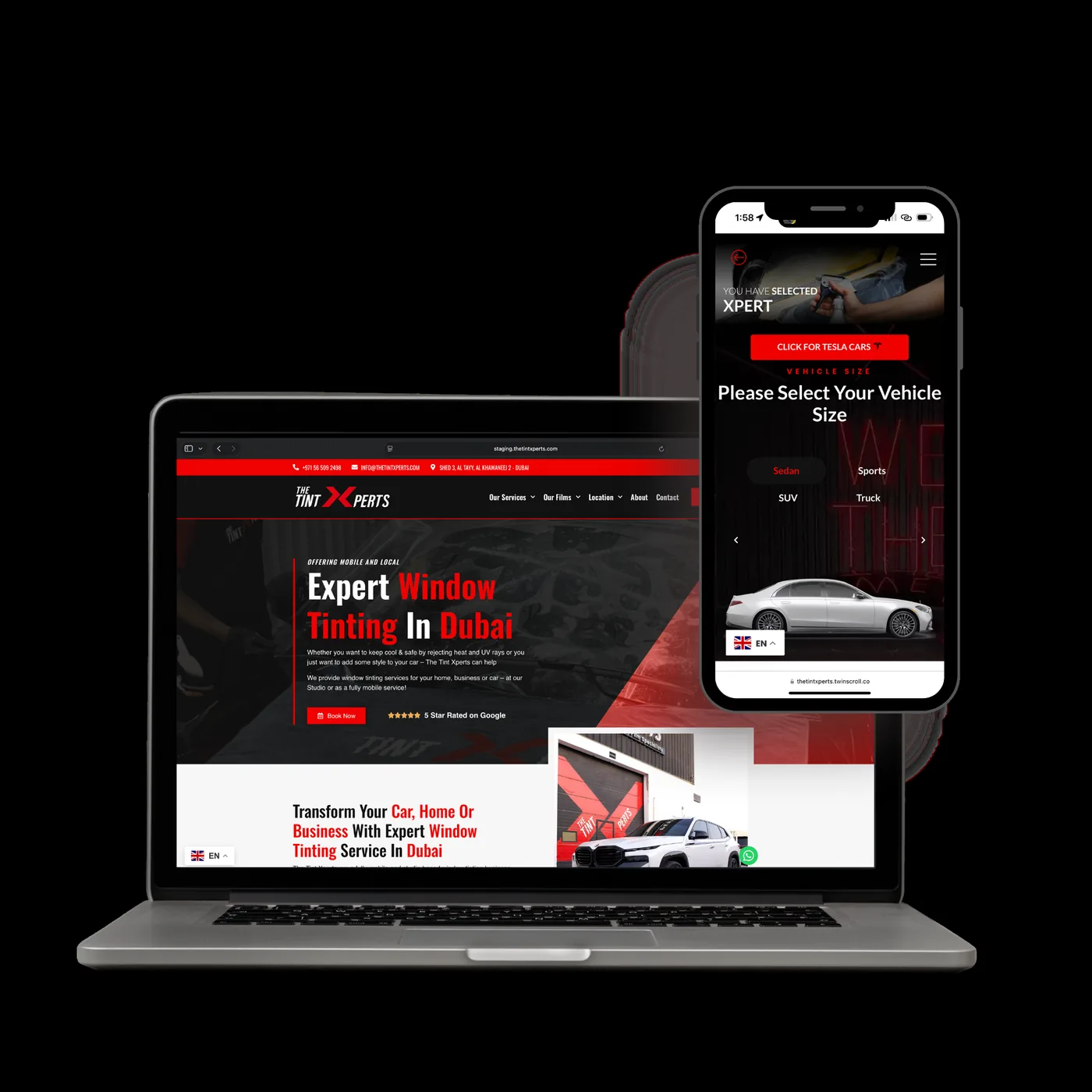 The Tint Xperts website preview