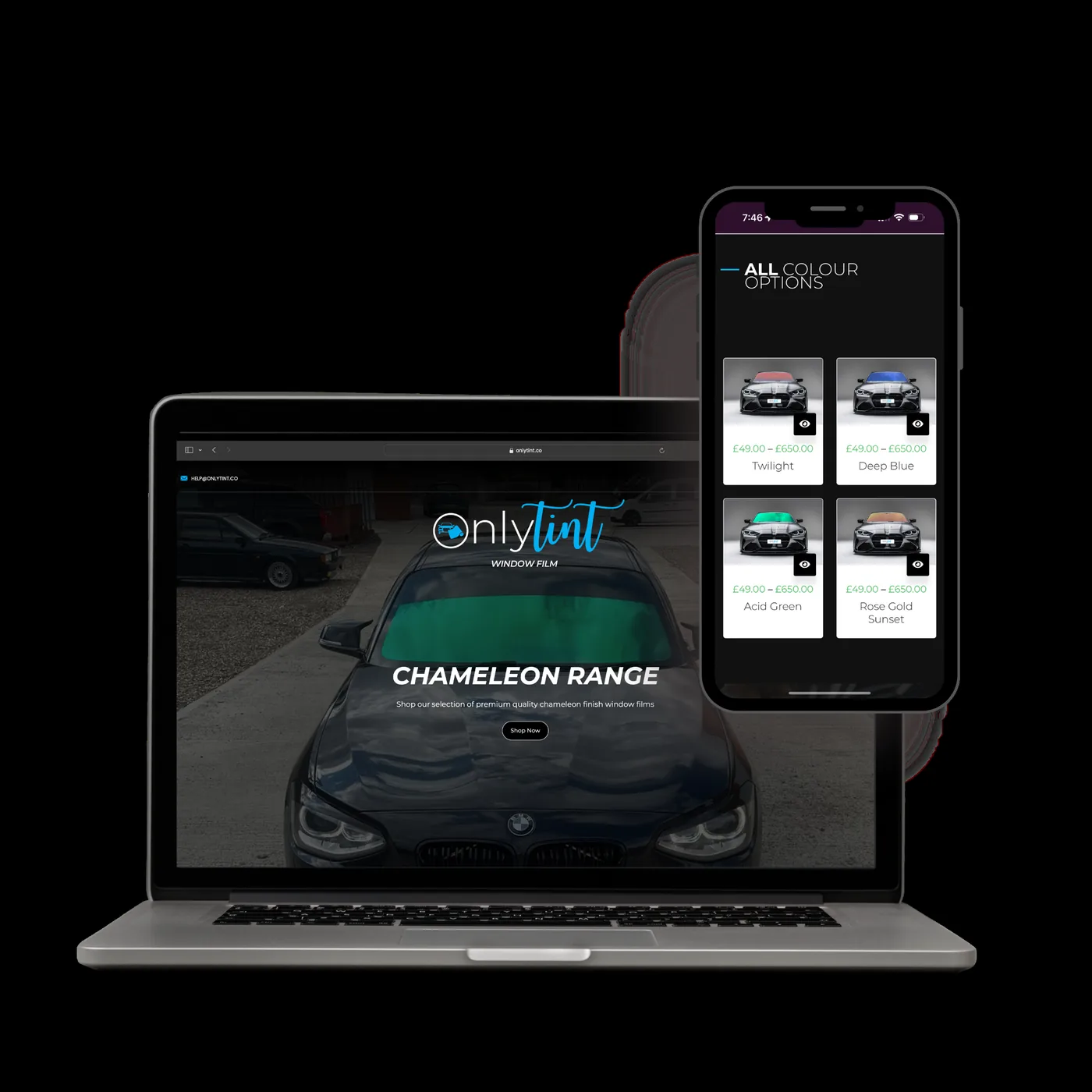 OnlyTint website preview