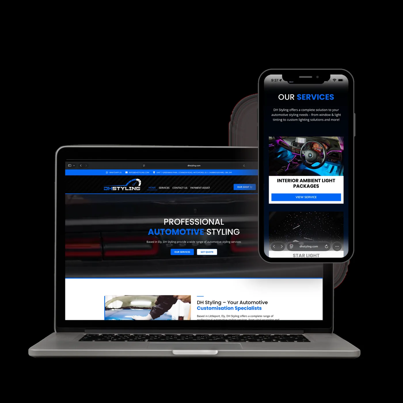 DH Styling website preview