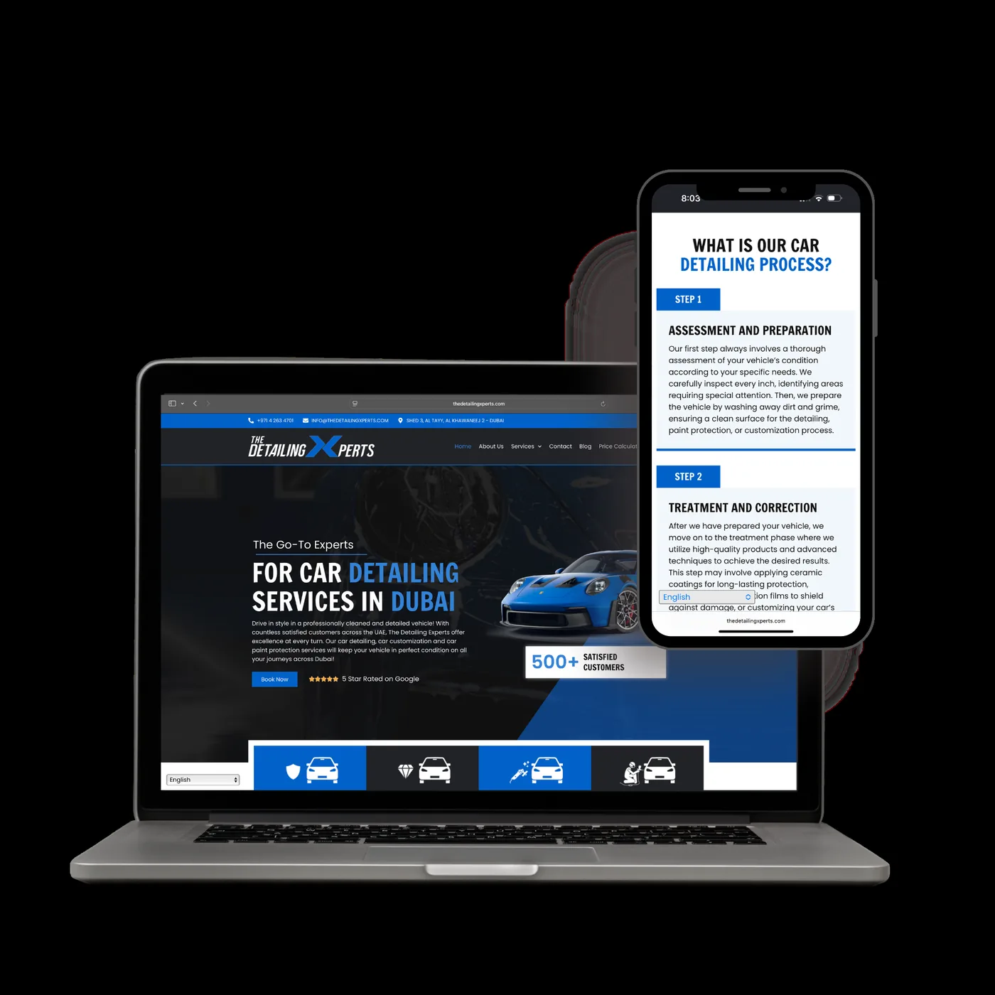 The Detailing Xperts website preview
